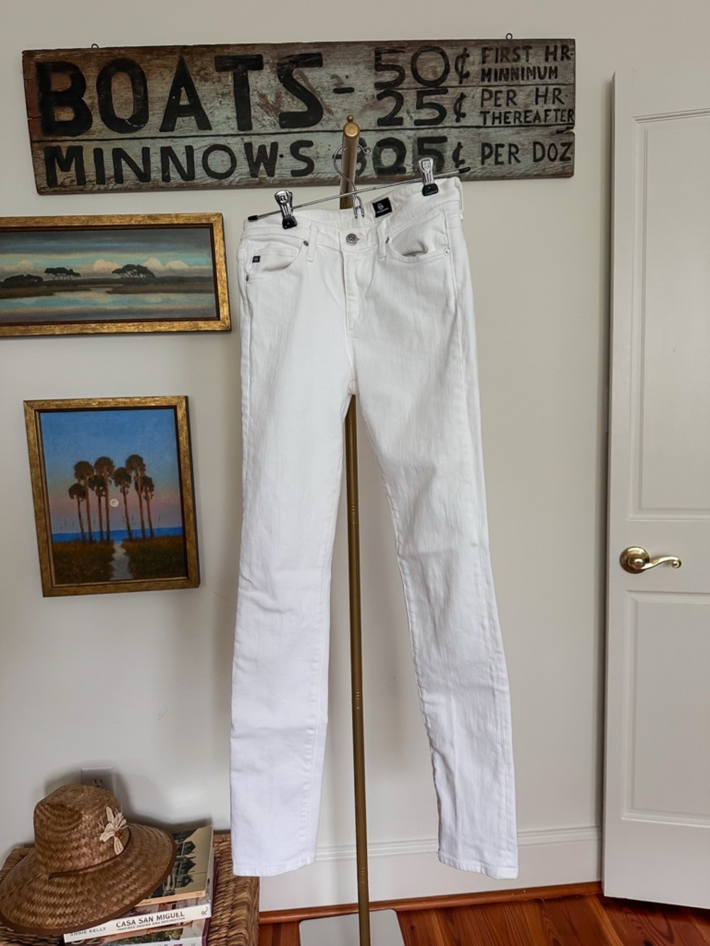 AG Prima Mid-Rise Cigarette Jeans White Size 26 Like New